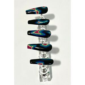 Thermal Image Heat Map Custom Hand Made Press on Nail Half Set